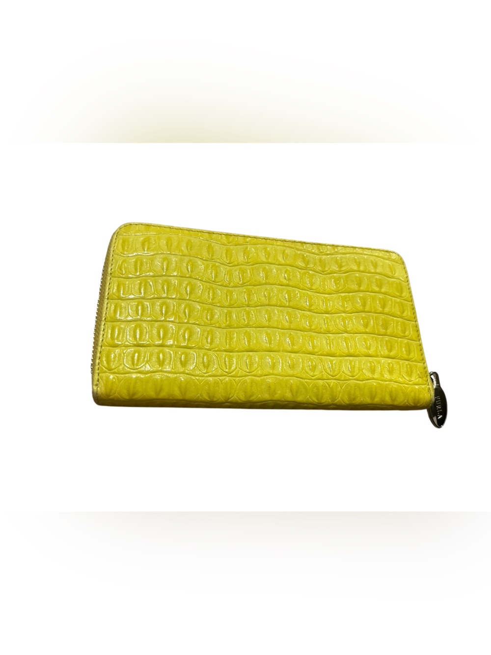 Furla Yellow Croc-Embossed Zip Wallet - Picture 1 of 5
